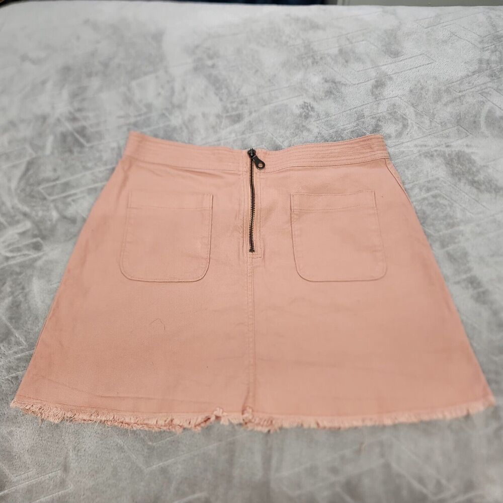 Madewell A-Line Mini Skirt Size 12 High Rise Zip Up Front Frayed Hem